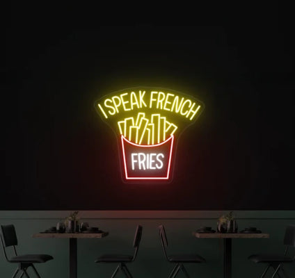 Néon LED personnalisé Néon French Fries – Déco food lumineuse - Restaurant - Création LumiNéon