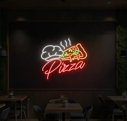 Néon LED personnalisé Logo néon LED personnalisé pour pizzeria "La Delizia" - Restaurant - Création LumiNéon